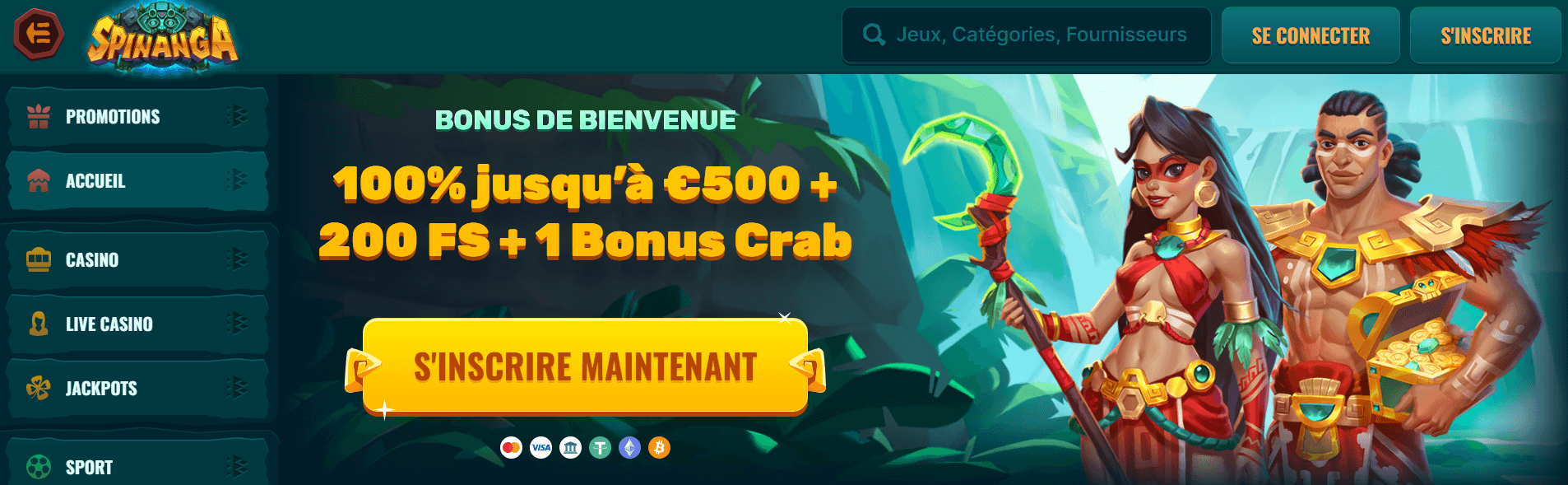 SPINANGA CASINO BONUS DE BIENVENUE