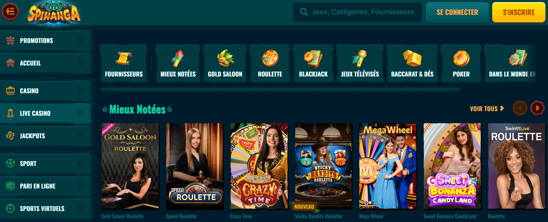 Jeux De Table SPINANGA CASINO EN LIGNE FRANCE